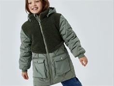 Name It agave green long teddy transitional jacket